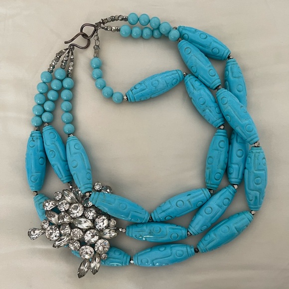 Anthropologie turquoise beaded necklace - Picture 1 of 1
